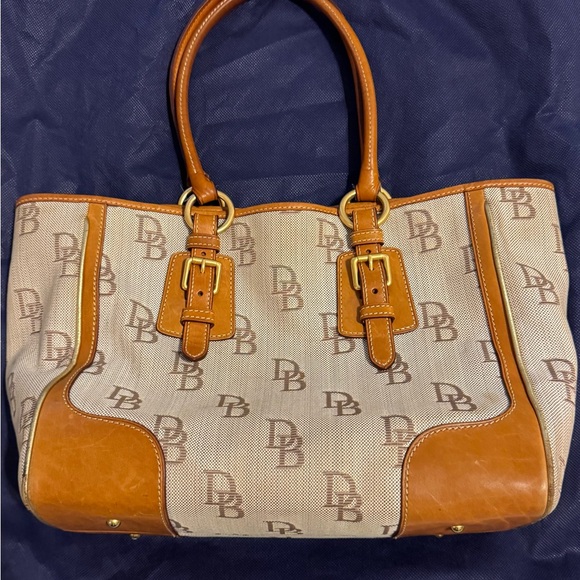 Dooney & Bourke Handbags - Dooney & Bourke Beige and Brown Logo Tote